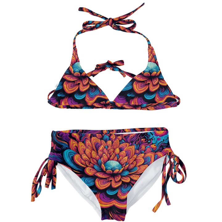 Flowers Painting Kids  Classic Bikini Set