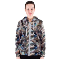 Fantasy Psychedelic Building Spiral Women s Zipper Hoodie by Ravend