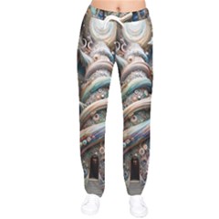 Fantasy Psychedelic Building Spiral Women Velvet Drawstring Pants by Ravend