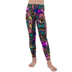 Bending Rotate Distort Waves Kids  Lightweight Velour Leggings by Ravend