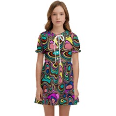 Bending Rotate Distort Waves Kids  Sweet Collar Dress by Ravend