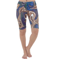 Pattern Psychedelic Hippie Abstract Cropped Leggings  by Ravend