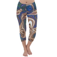 Pattern Psychedelic Hippie Abstract Capri Winter Leggings 