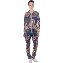 Pattern Psychedelic Hippie Abstract Casual Jacket And Pants Set by Ravend