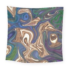 Pattern Psychedelic Hippie Abstract Square Tapestry (large)