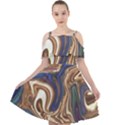 Pattern Psychedelic Hippie Abstract Cut Out Shoulders Chiffon Dress View1