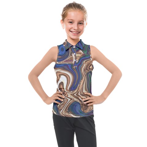 Pattern Psychedelic Hippie Abstract Kids  Sleeveless Polo T-shirt by Ravend