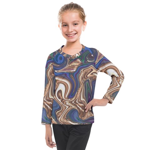 Pattern Psychedelic Hippie Abstract Kids  Long Mesh T-shirt by Ravend