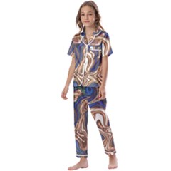 Pattern Psychedelic Hippie Abstract Kids  Satin Short Sleeve Pajamas Set by Ravend