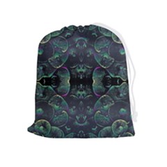 Background Pattern Mushrooms Drawstring Pouch (xl) by Ravend