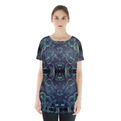 Background Pattern Mushrooms Skirt Hem Sports Top by Ravend