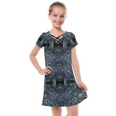 Background Pattern Mushrooms Kids  Cross Web Dress by Ravend