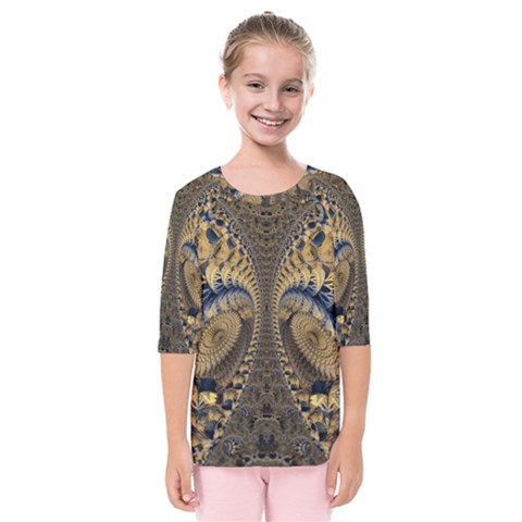 Fractal Spiral Infinite Psychedelic Kids  Quarter Sleeve Raglan T-shirt by Ravend