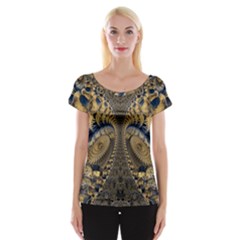 Fractal Spiral Infinite Psychedelic Cap Sleeve Top by Ravend