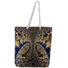 Fractal Spiral Infinite Psychedelic Full Print Rope Handle Tote (large) by Ravend