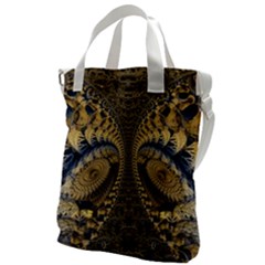 Fractal Spiral Infinite Psychedelic Canvas Messenger Bag by Ravend