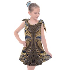 Fractal Spiral Infinite Psychedelic Kids  Tie Up Tunic Dress by Ravend