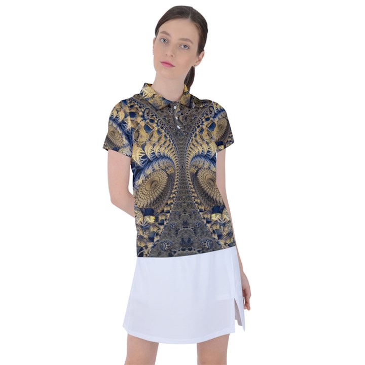 Fractal Spiral Infinite Psychedelic Women s Polo T-Shirt