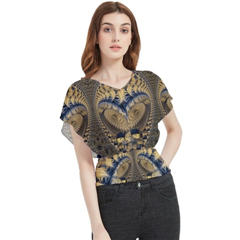 Fractal Spiral Infinite Psychedelic Butterfly Chiffon Blouse by Ravend