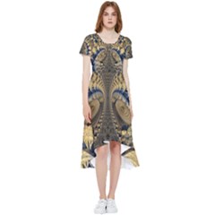 Fractal Spiral Infinite Psychedelic High Low Boho Dress by Ravend