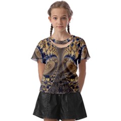 Fractal Spiral Infinite Psychedelic Kids  Front Cut T-shirt by Ravend