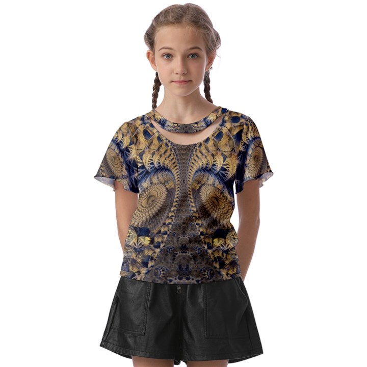 Fractal Spiral Infinite Psychedelic Kids  Front Cut T-Shirt