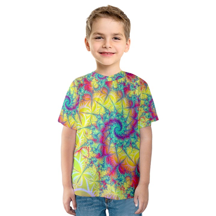 Fractal Spiral Abstract Background Kids  Sport Mesh T-Shirt