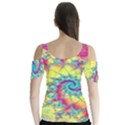 Fractal Spiral Abstract Background Butterfly Sleeve Cutout T-Shirt  View2