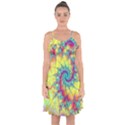 Fractal Spiral Abstract Background Ruffle Detail Chiffon Dress View1