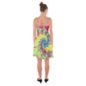 Fractal Spiral Abstract Background Ruffle Detail Chiffon Dress View2