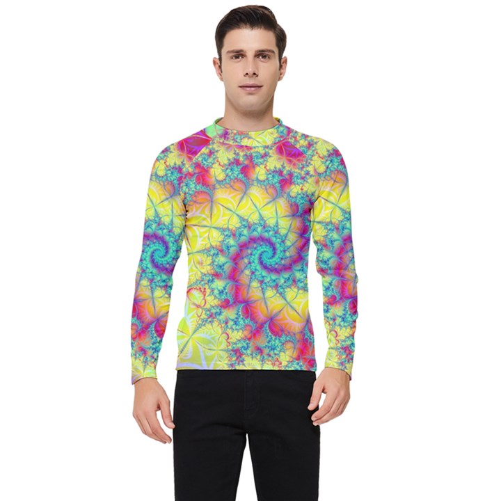 Fractal Spiral Abstract Background Men s Long Sleeve Rash Guard