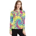 Fractal Spiral Abstract Background Women s Long Sleeve Rash Guard View1