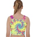 Fractal Spiral Abstract Background Velvet Racer Back Crop Top View2