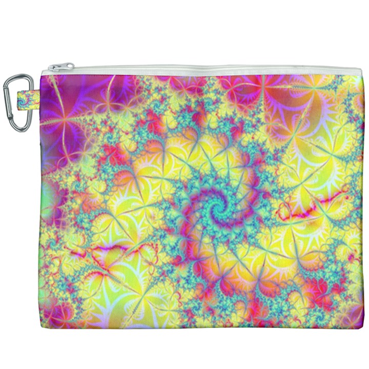 Fractal Spiral Abstract Background Canvas Cosmetic Bag (XXXL)