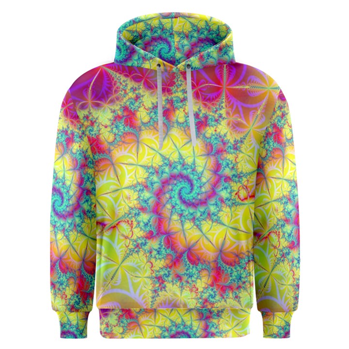 Fractal Spiral Abstract Background Men s Overhead Hoodie