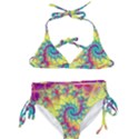 Fractal Spiral Abstract Background Kids  Classic Bikini Set View1