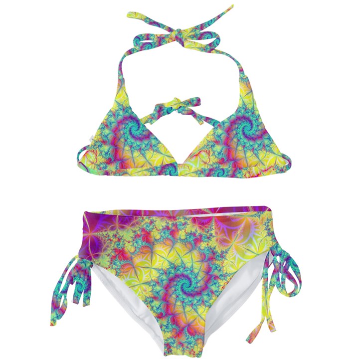 Fractal Spiral Abstract Background Kids  Classic Bikini Set