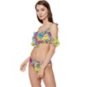 Fractal Spiral Abstract Background Ruffle Edge Tie Up Bikini Set	 View2