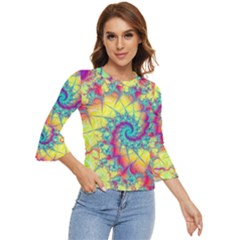 Fractal Spiral Abstract Background Bell Sleeve Top