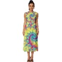 Fractal Spiral Abstract Background Sleeveless Round Neck Midi Dress View1