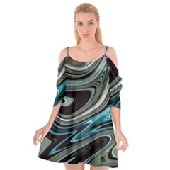 Abstract Waves Background Wallpaper Cutout Spaghetti Strap Chiffon Dress by Ravend