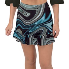 Abstract Waves Background Wallpaper Fishtail Mini Chiffon Skirt by Ravend