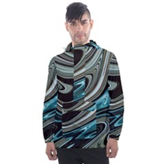 Abstract Waves Background Wallpaper Men s Front Pocket Pullover Windbreaker by Ravend