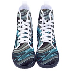 Abstract Waves Background Wallpaper Kid s High-top Canvas Sneakers by Ravend