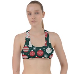 Christmas Decoration Winter Xmas Criss Cross Racerback Sports Bra by Vaneshop