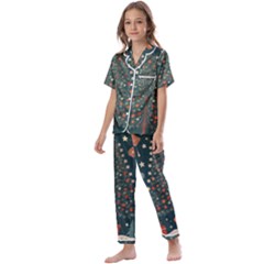 Tree Christmas Kids  Satin Short Sleeve Pajamas Set by Vaneshop