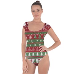 Christmas Decoration Winter Xmas Pattern Short Sleeve Leotard  by Vaneshop