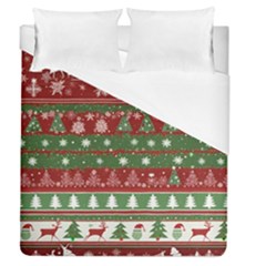 Christmas Decoration Winter Xmas Pattern Duvet Cover (queen Size) by Vaneshop