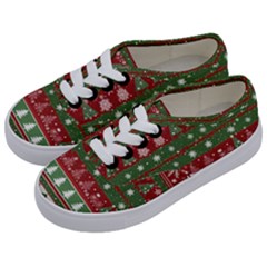 Christmas Decoration Winter Xmas Pattern Kids  Classic Low Top Sneakers by Vaneshop