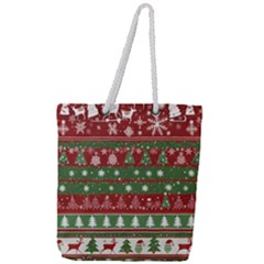 Christmas Decoration Winter Xmas Pattern Full Print Rope Handle Tote (large) by Vaneshop